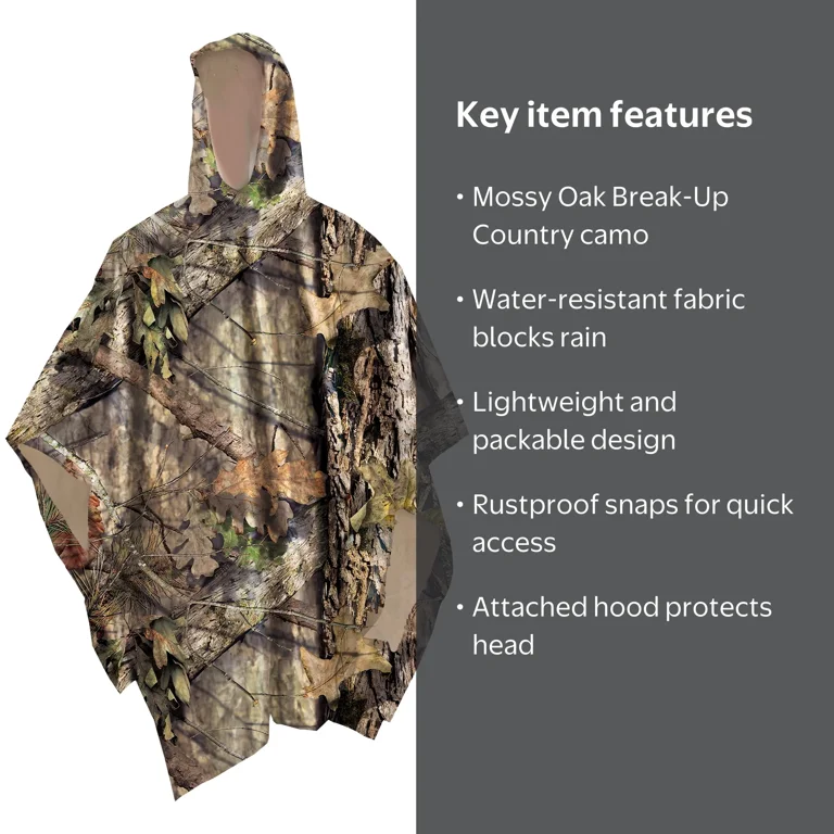 Allen Company Rain Poncho - Lightweight Water Resistant - Mossy