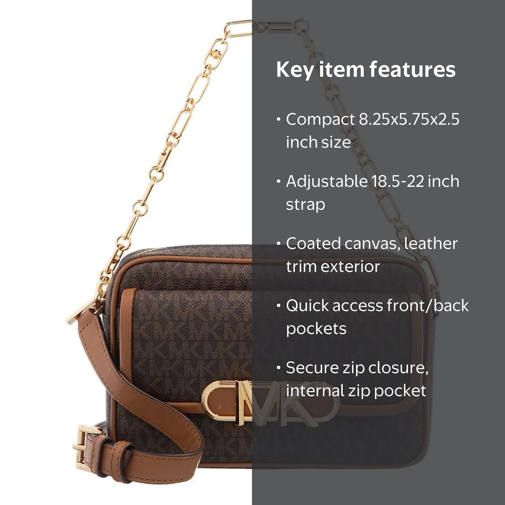 Michael Kors Parker Medium Chain Swag Camera Crossbody One Size