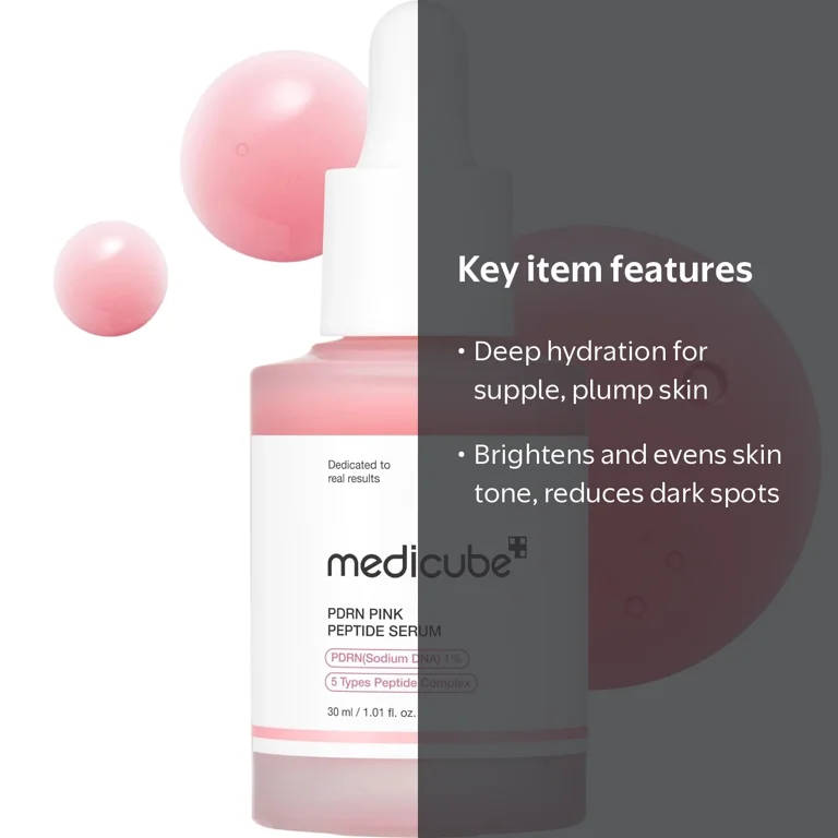 Medicube, PDRN Pink Peptide Serum, 30ml, Hydrating and Brightening