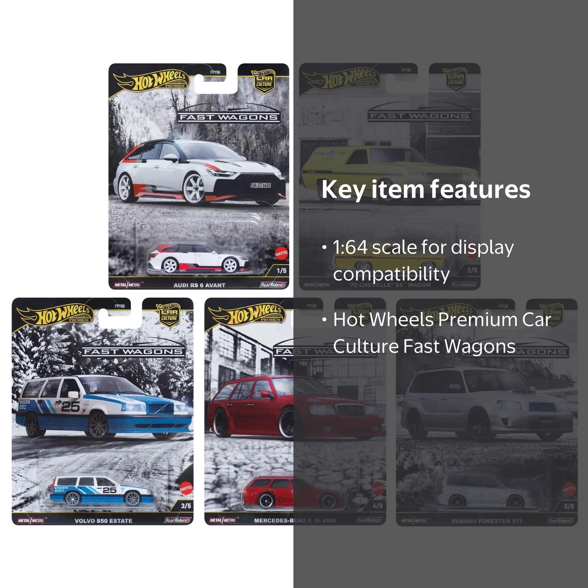 Hot Wheels Premium Car Culture 2025 Fast Wagons FPY86-961J Set of