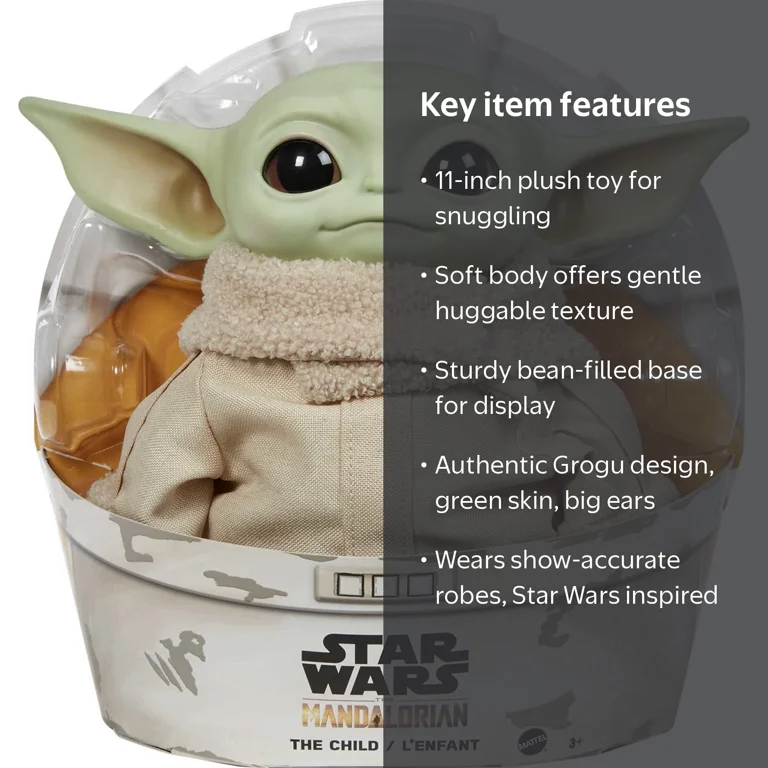 り*ん様 Star Wars Baby Yoda Plush Doll グローグ Star Wars, Plush Toy, 11-inch Grogu, Soft Body, The Child