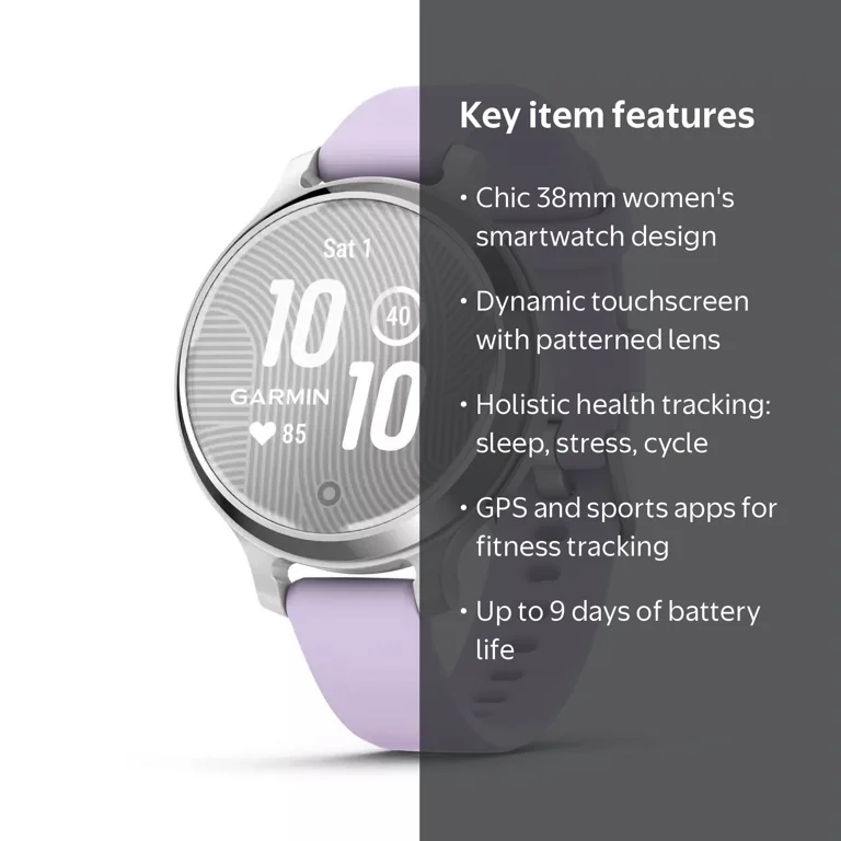 Garmin Lily 2 Active 38 mm Women Stylish GPS Smartwatch Silver