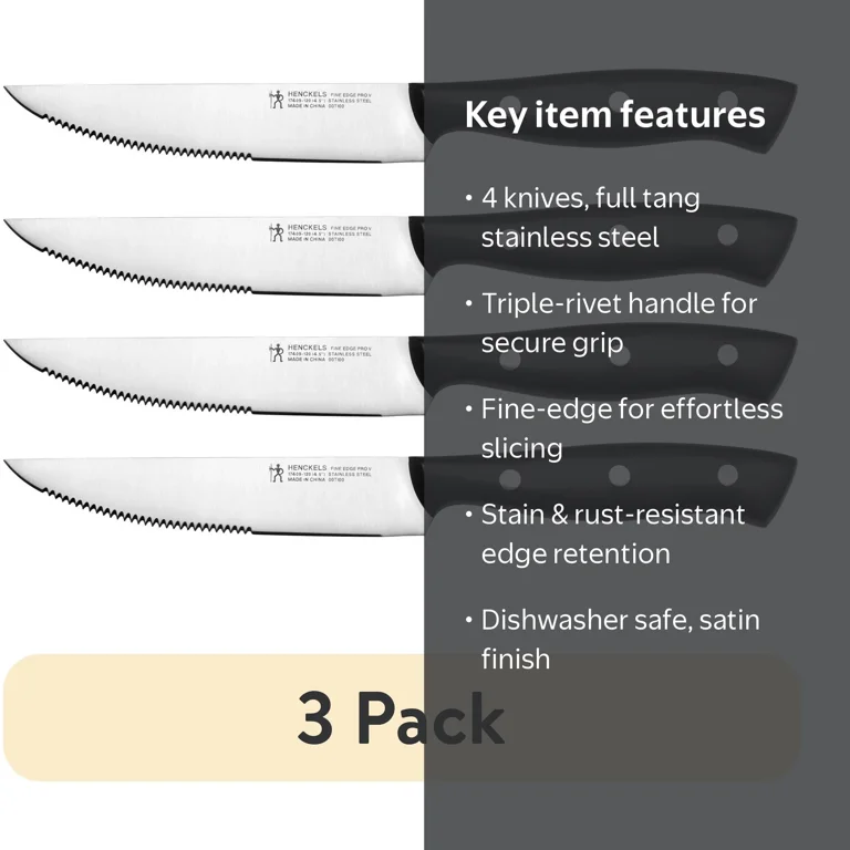 Tenderloin 4点セット　　iitomo56513 Henckels Everpoint 4 PC Rivet Stainless Steel Steak Knife Set