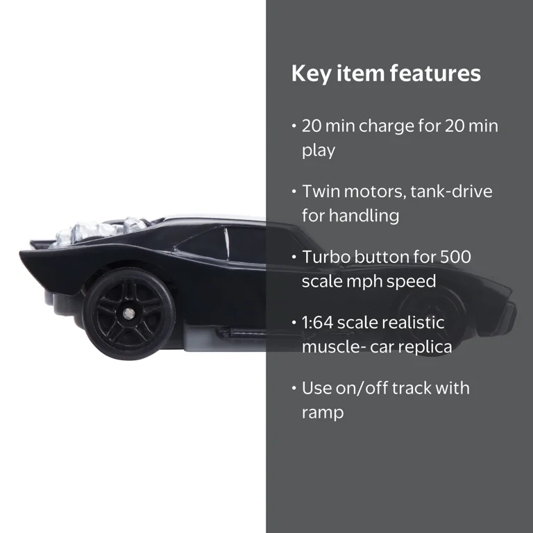 Hot Wheels Batman Batmobile R/C Race Toy, 1:64 Scale, USB Charging