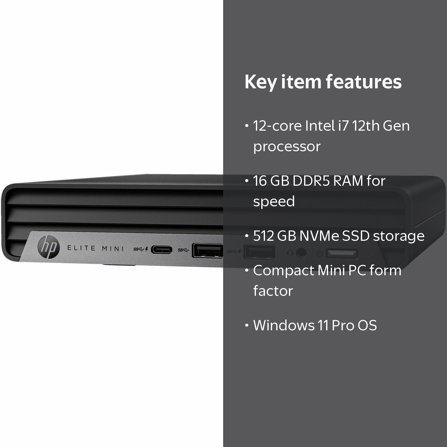 HP Elite Mini 800 G9 Desktop Computer - Intel Core i7 12th Gen i7