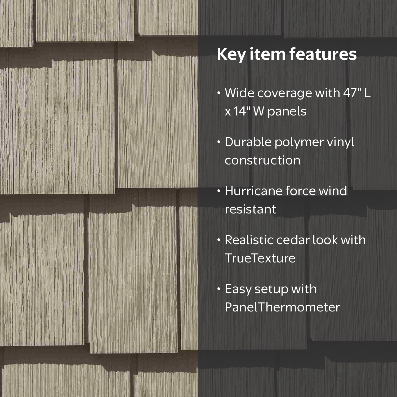 CertainTeed, Cedar 7 Inch Shingle, Natural Clay, Staggered Rough