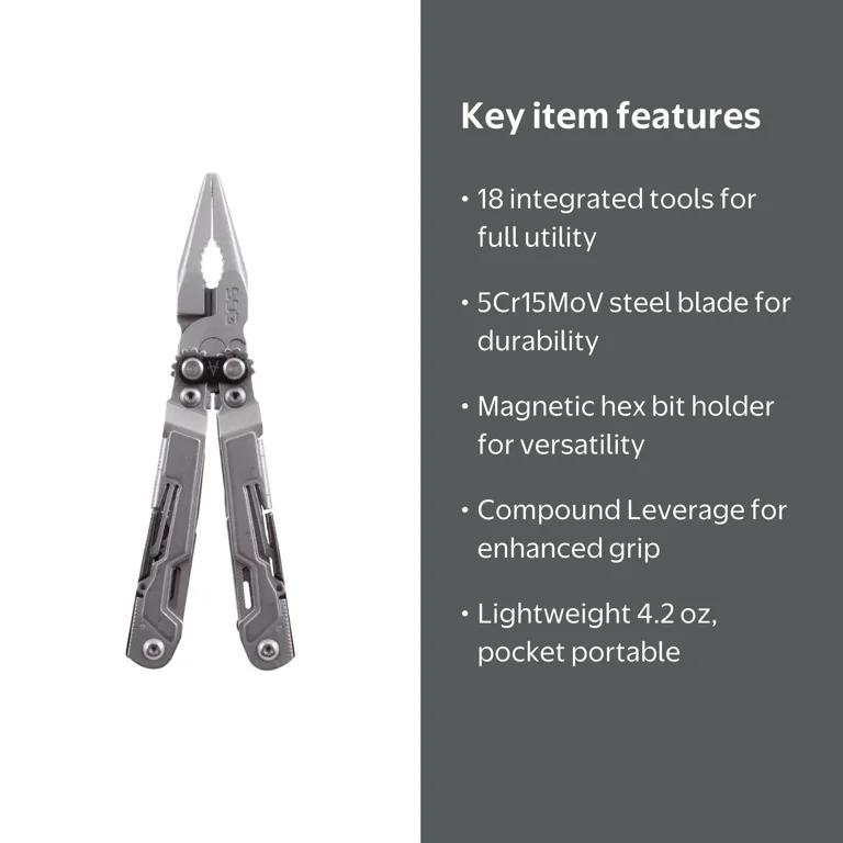 SOG, Power Pint Multi-Tool, 18-Tool, Compact Size 5‚Äù - Walmart.com
