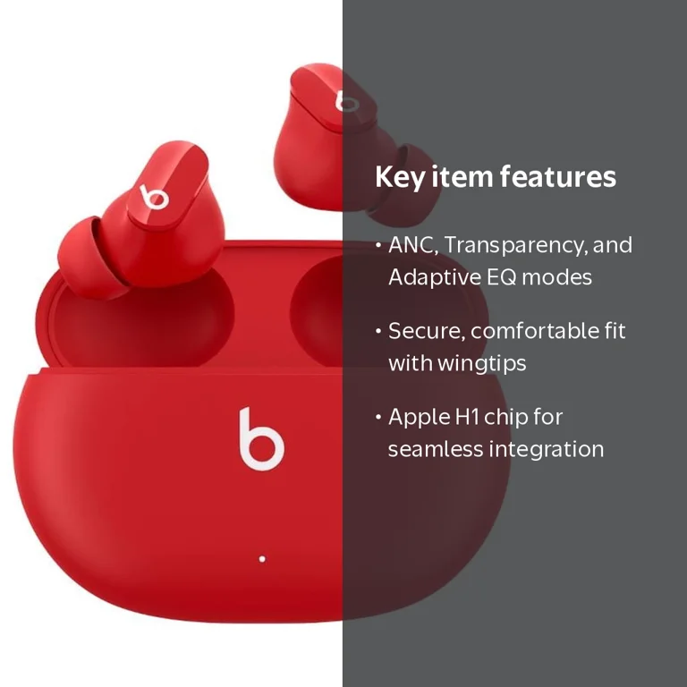 Beats by Dr. Dre Studio Buds Red, True Wireless Bluetooth Earbuds
