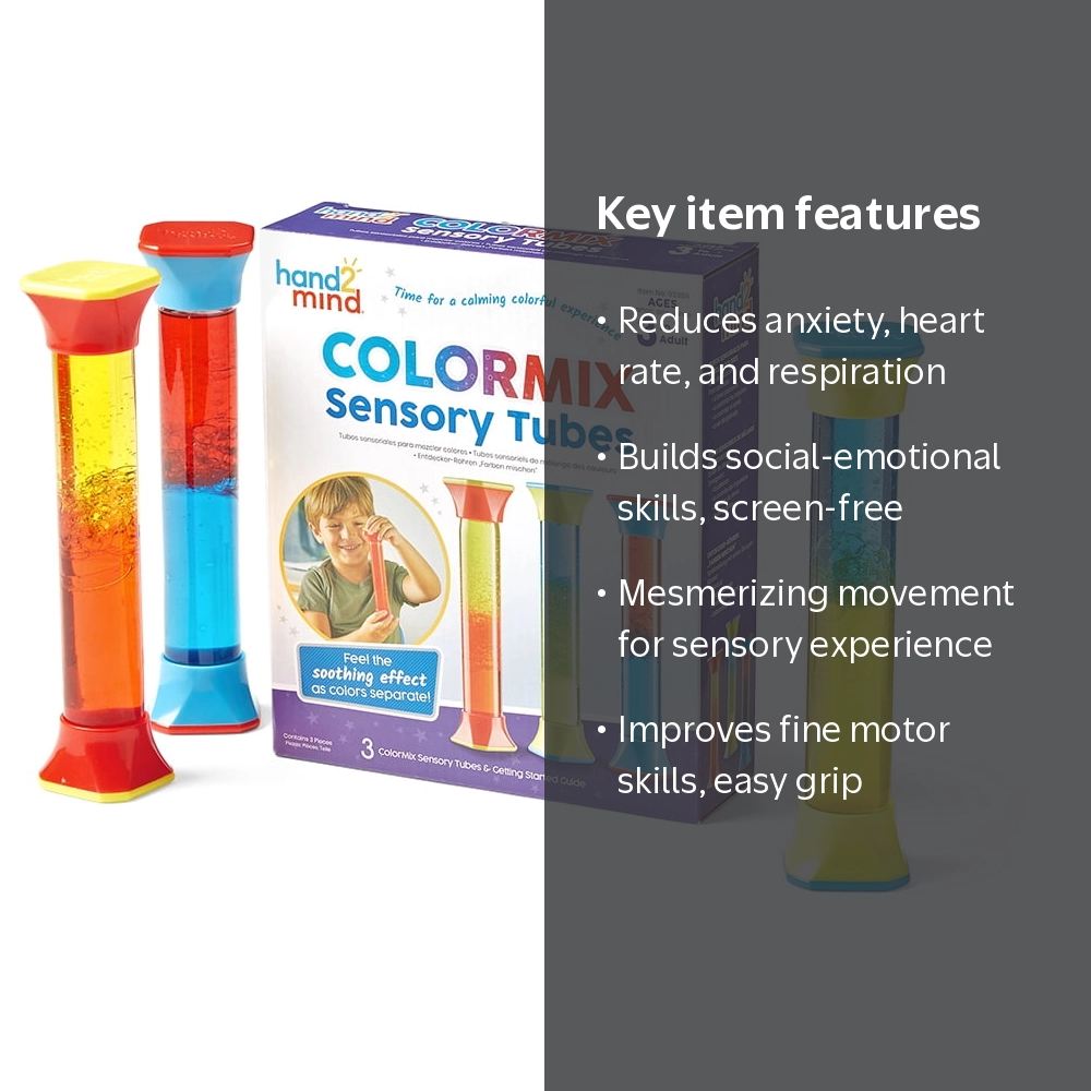 hand2mind ColorMix Sensory Fidget Tubes, Sensory Toys for Sensory