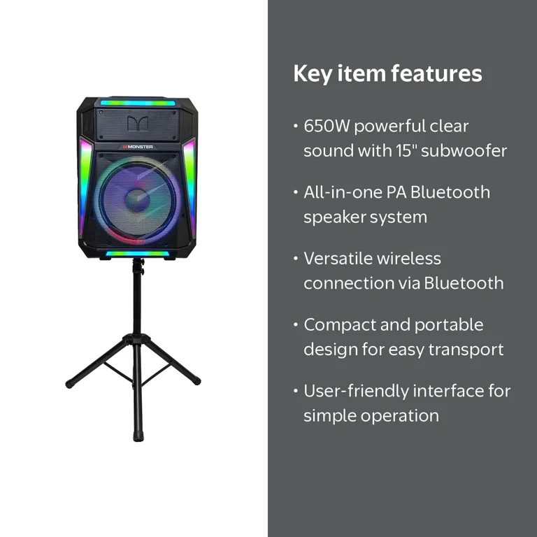 Open Box Monster Z6 All-in-One PA Bluetooth Speaker System