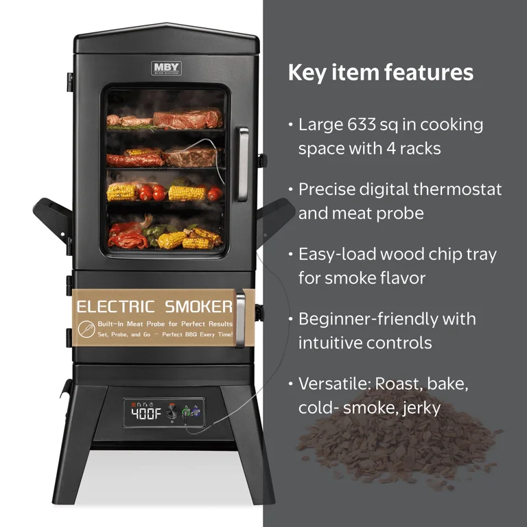 JXXM, Electric Smoker Grill, Black, 40