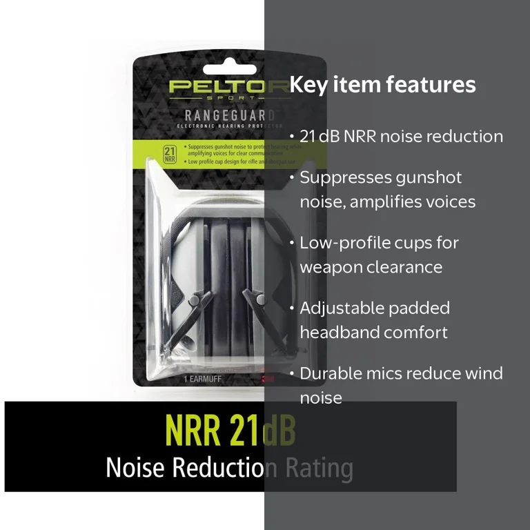 Peltor, Electronic Hearing Protection, RangeGuard, NRR 21 dB Gray