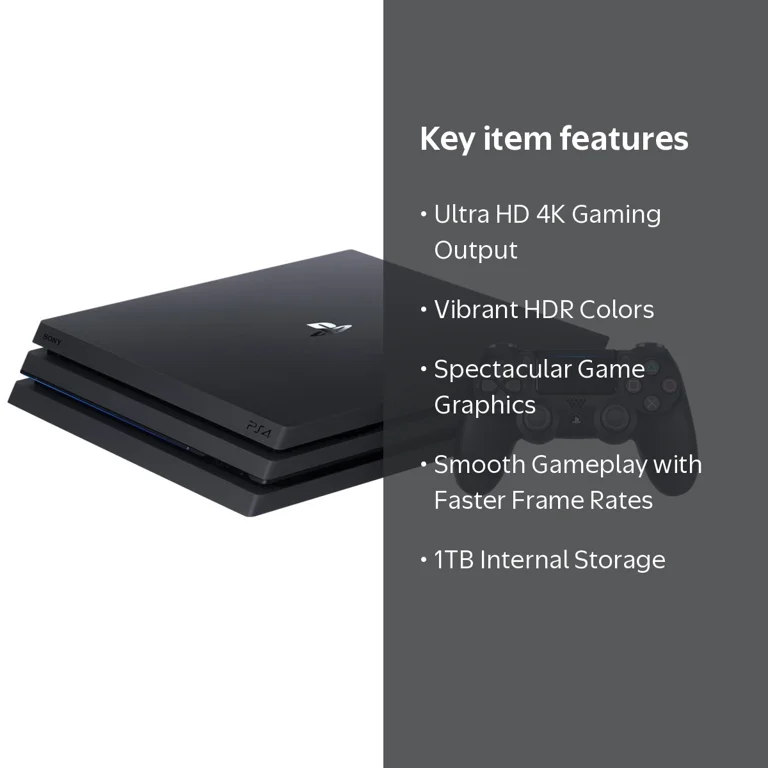 PlayStation 4 Pro 1TB Super-Charged Gaming Console, Black, 3001510