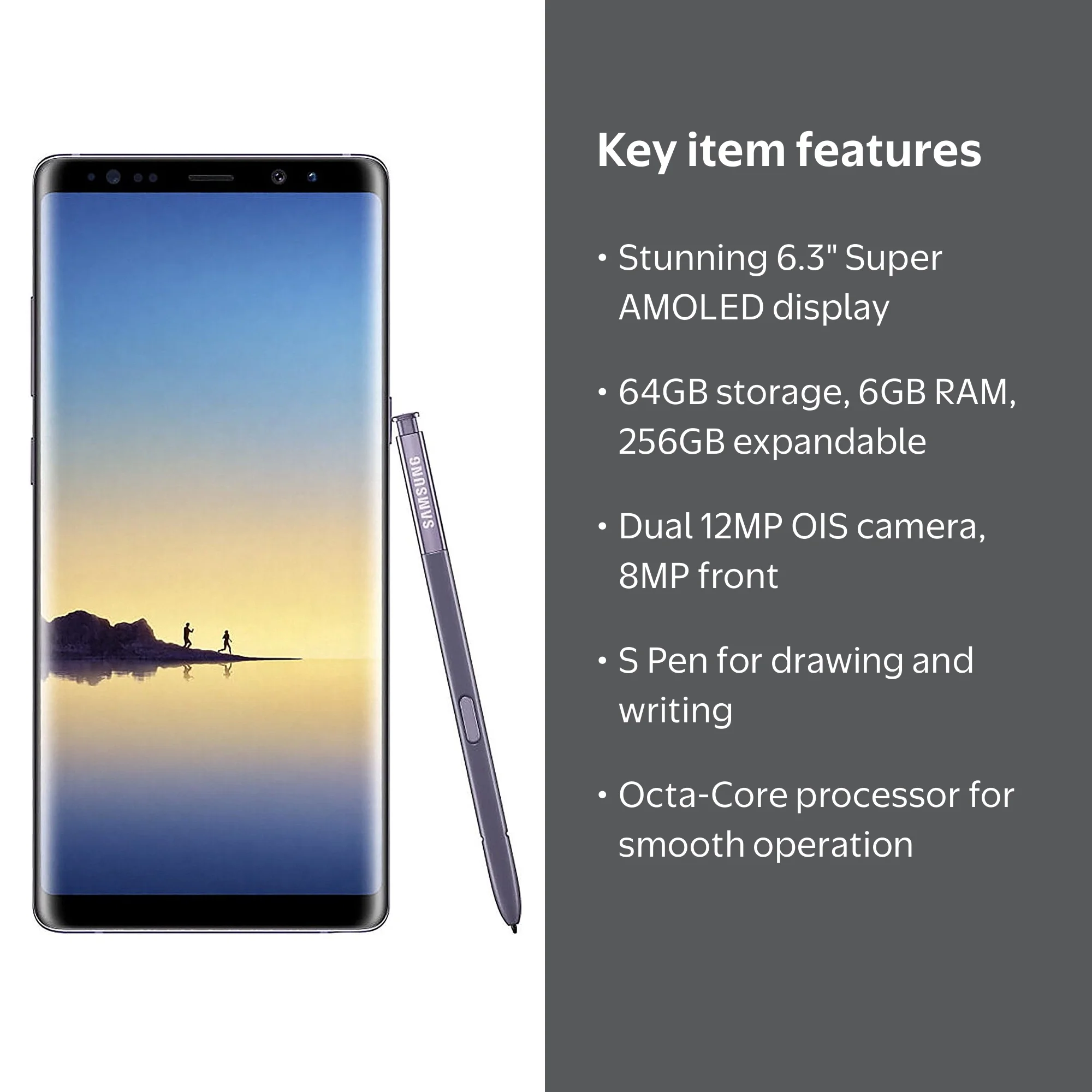 SAMSUNG Cell Phone - Galaxy Note 8, 6.3