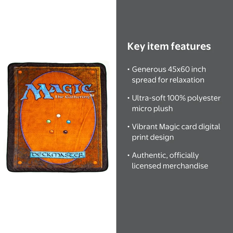 mtg card blanket Toynk Magic: The Gathering Back Fleece Throw Its also easy to clean Magic: The Gathering Digital Print