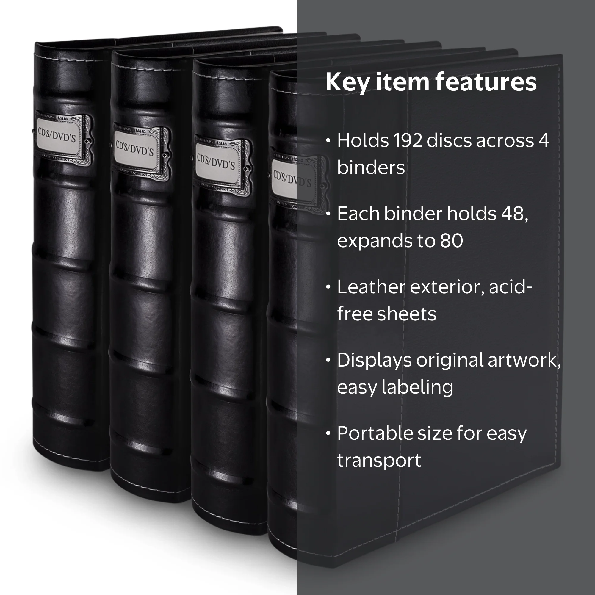 Bellagio-Italia High Capacity CD/DVD Storage Binder - Black