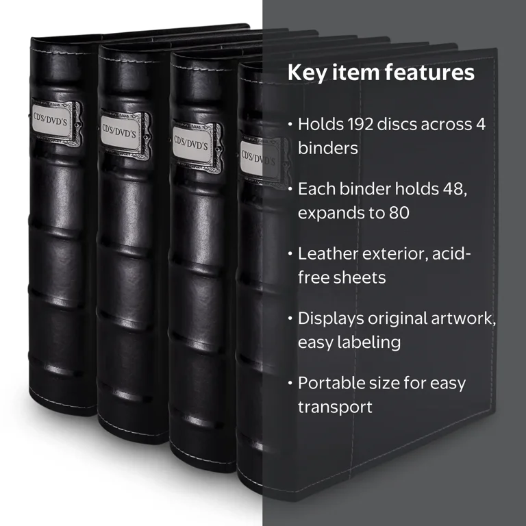 Bellagio-Italia High Capacity CD/DVD Storage Binder - Black