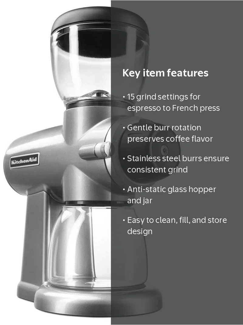 Bean Grinder Kitchenaid Coffee Grinder Walmart Stainless Steel Kitchenaid Coffee Grinder Walmart KitchenAid Blade Coffee  Grinder BCG111: Stainless Steel Blades