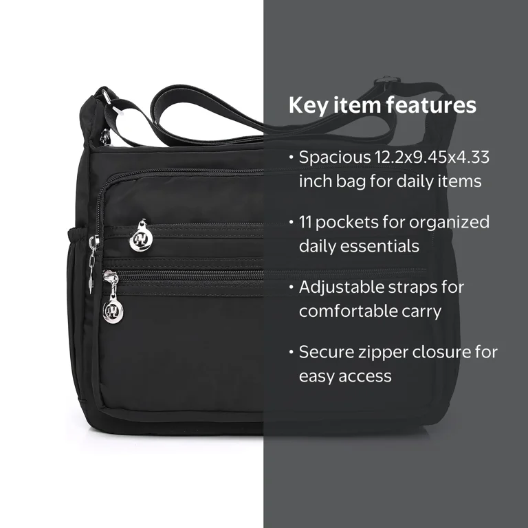 amazon.com small crossbody purse nylon travel bag wallett 12 Anti-theft Bags On Sale at Amazon 1 main zip pocket (inside Nylon Crossbody Bag