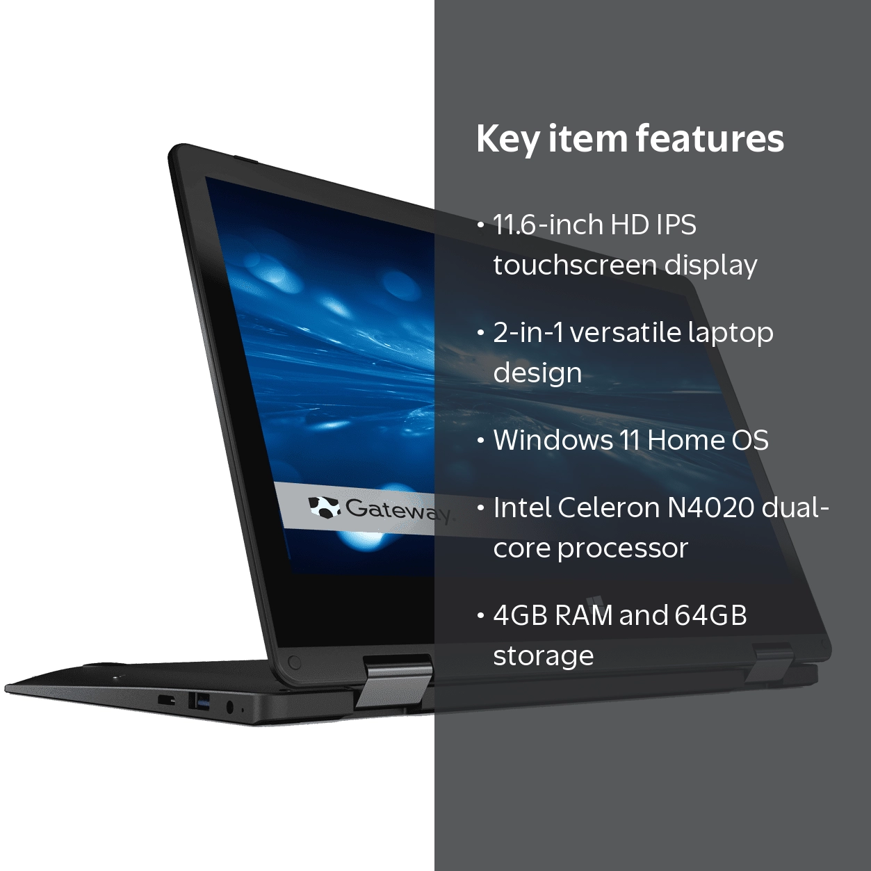 Gateway, 2-in-1 Laptop, GWTC116-2, Touchscreen, 11.6 HD Display