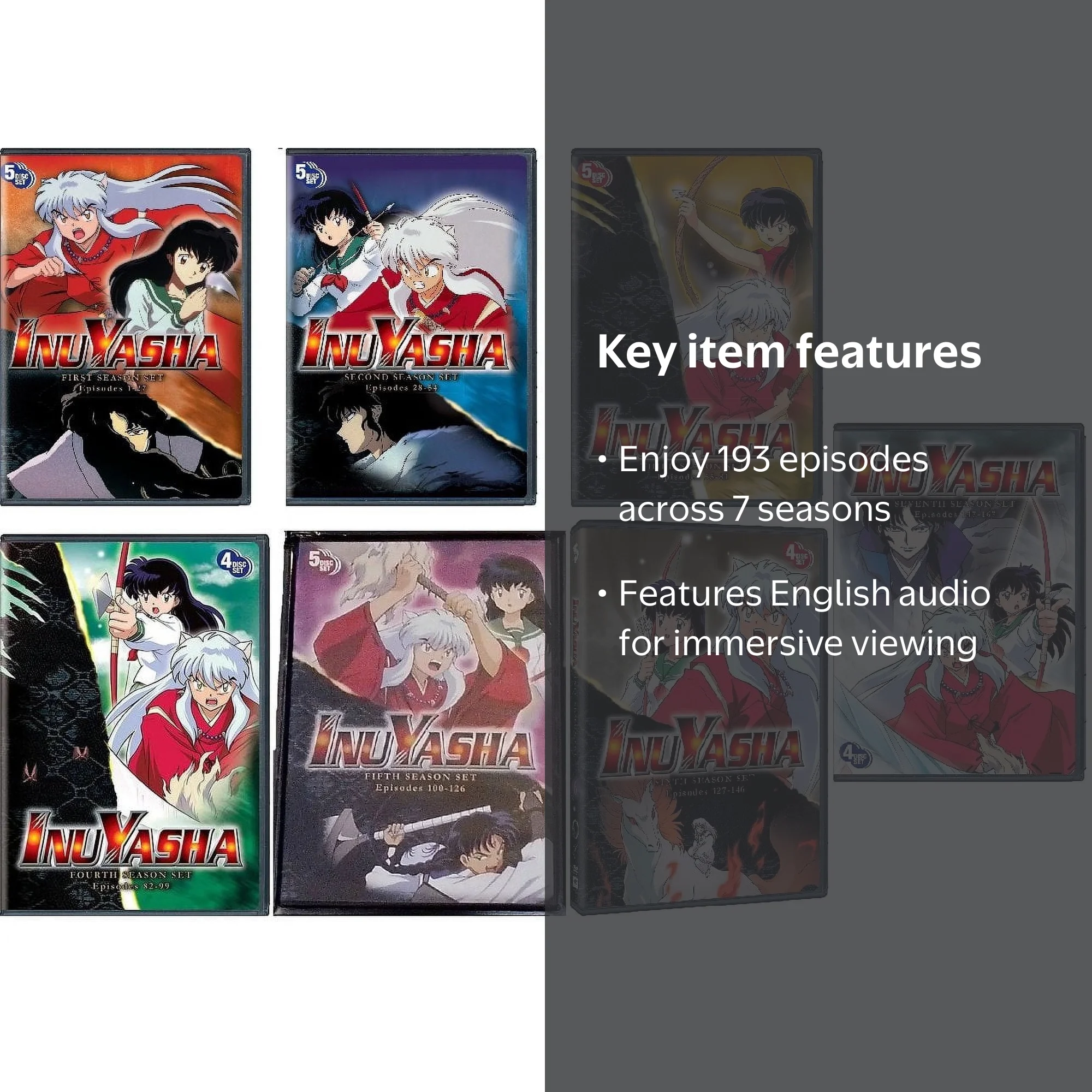 Inuyasha Complete Series Seasons 1-7 - English Anime DVD