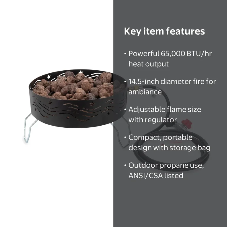 Free Shipping! Camco Portable Propane Campfire with Storage Bag