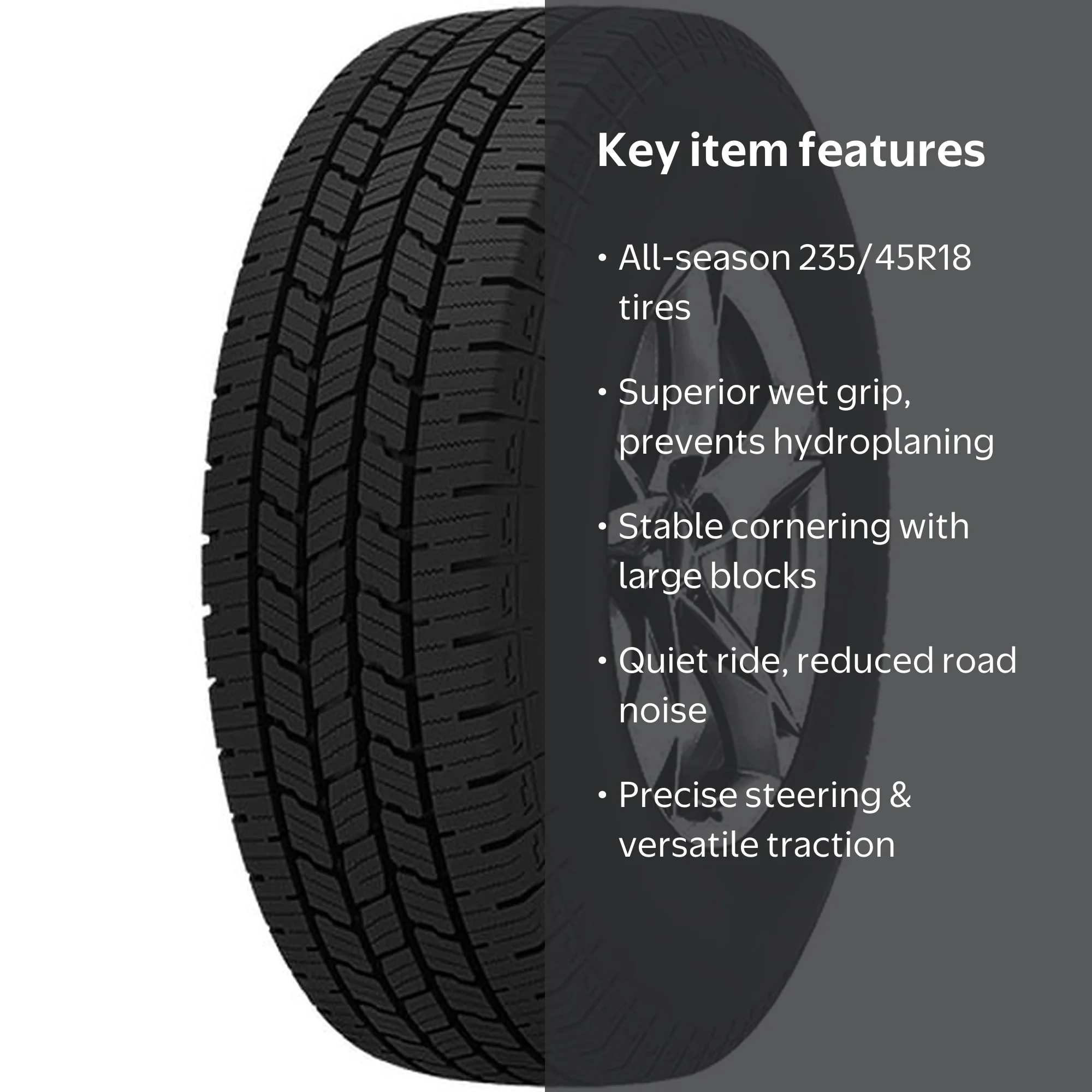 Arisun ZP01 All Season 235/45R18 98V XL Passenger Tire - Walmart.com
