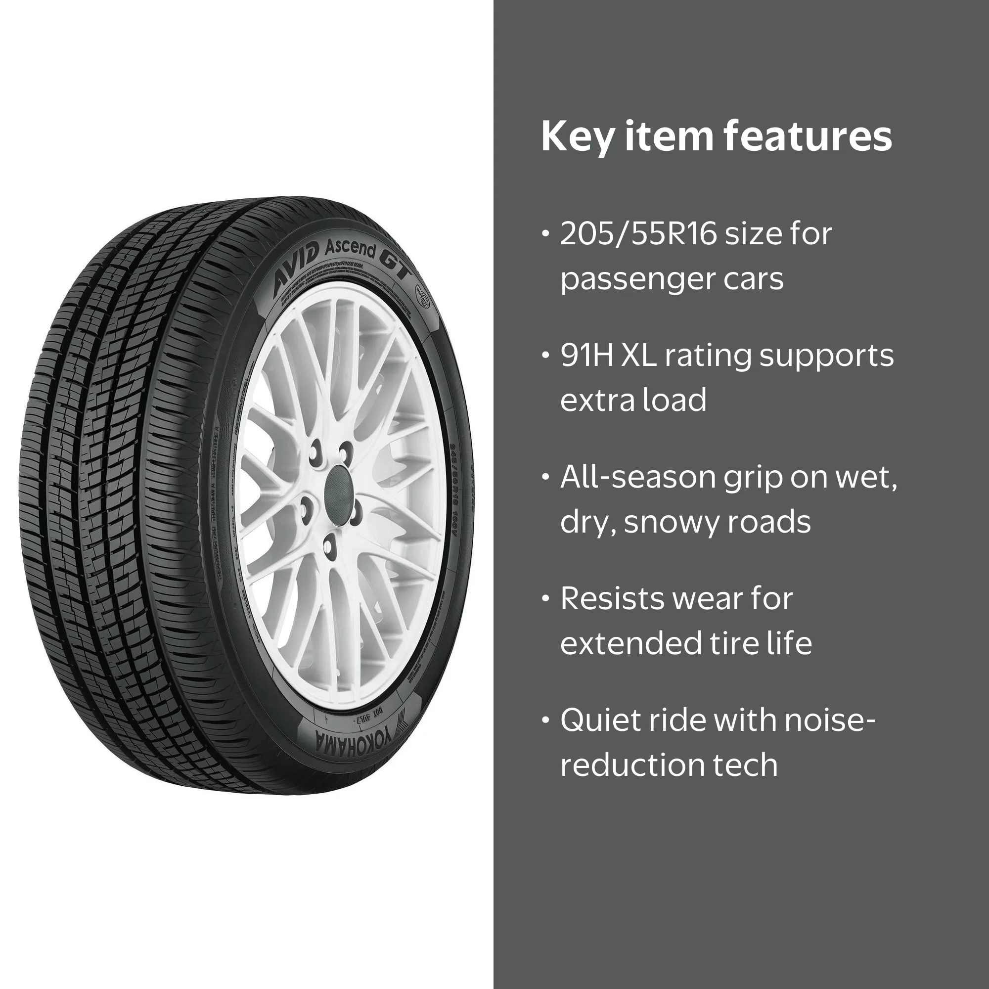 Yokohama Avid GT All Season 205/55R16 91H XL Passenger Tire