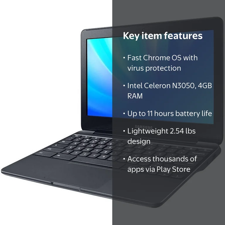 Samsung Chromebook 3 XE500C13-K02US, 11.6 in, Black, 16GB eMMC