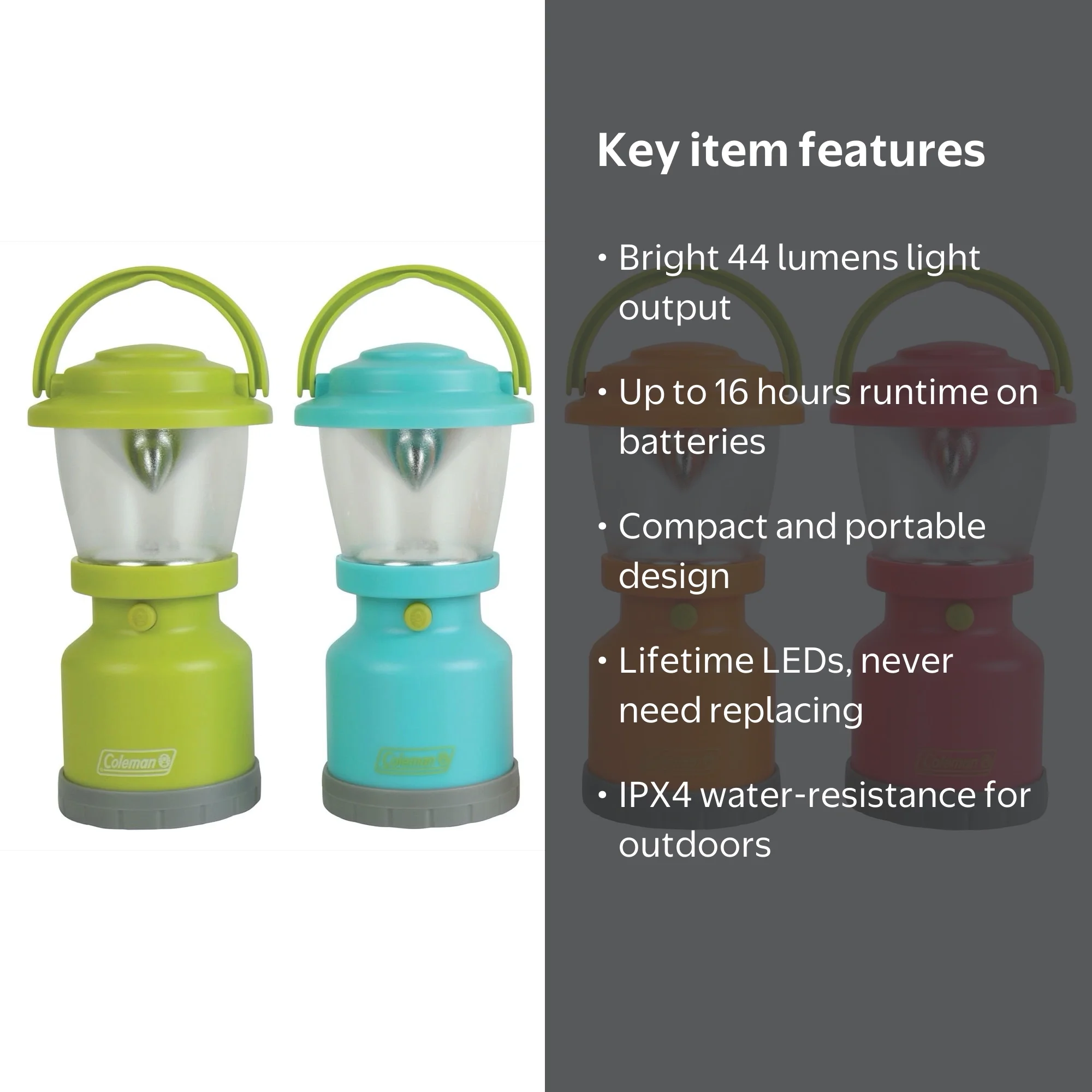 Coleman Kids Adventure Mini LED Camping Lantern, 44 Lumens with