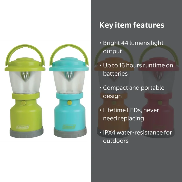 Coleman Kids Adventure Mini LED Camping Lantern, 44 Lumens with