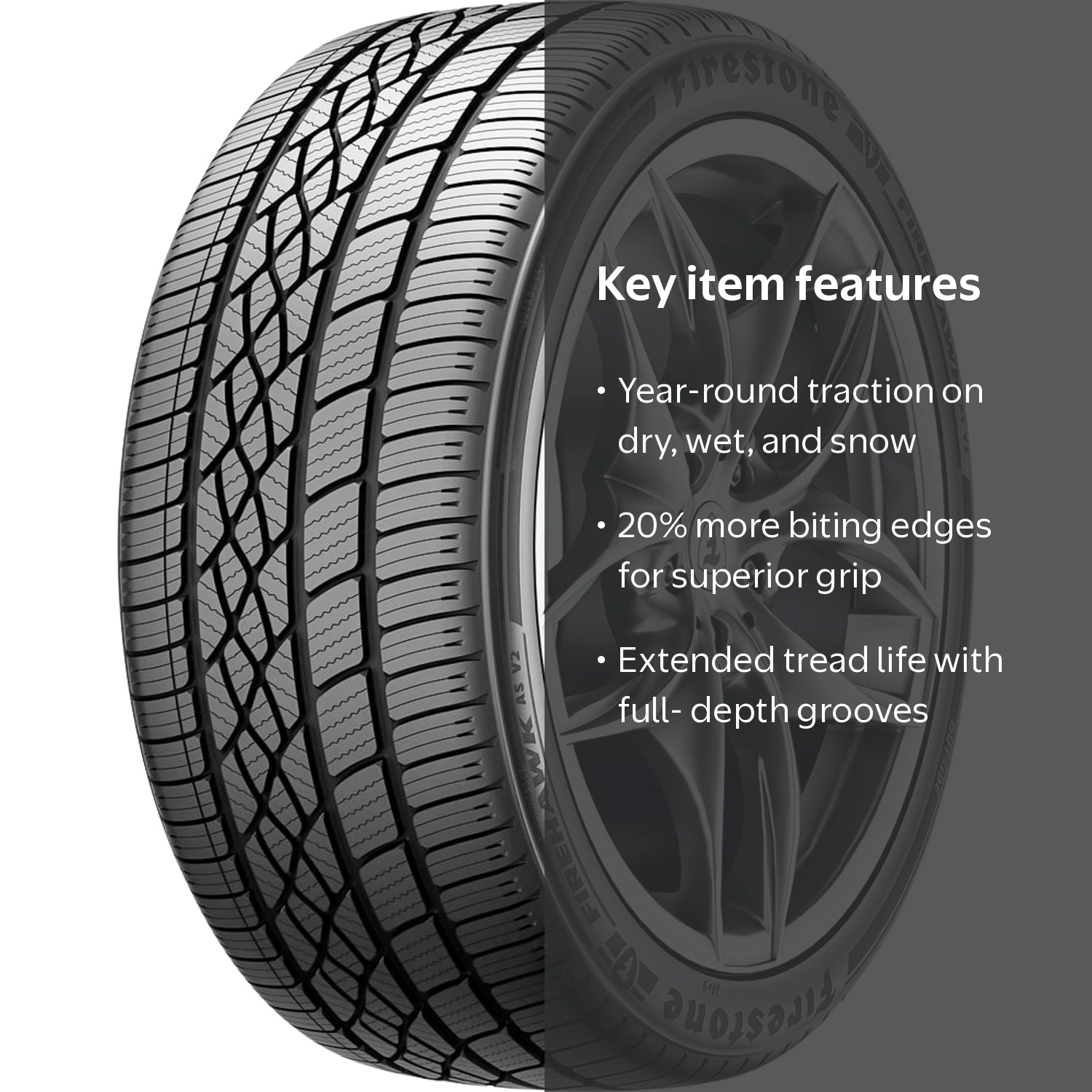Firestone, Passenger Tire, 225/60R17 99V, All Season - Walmart.com