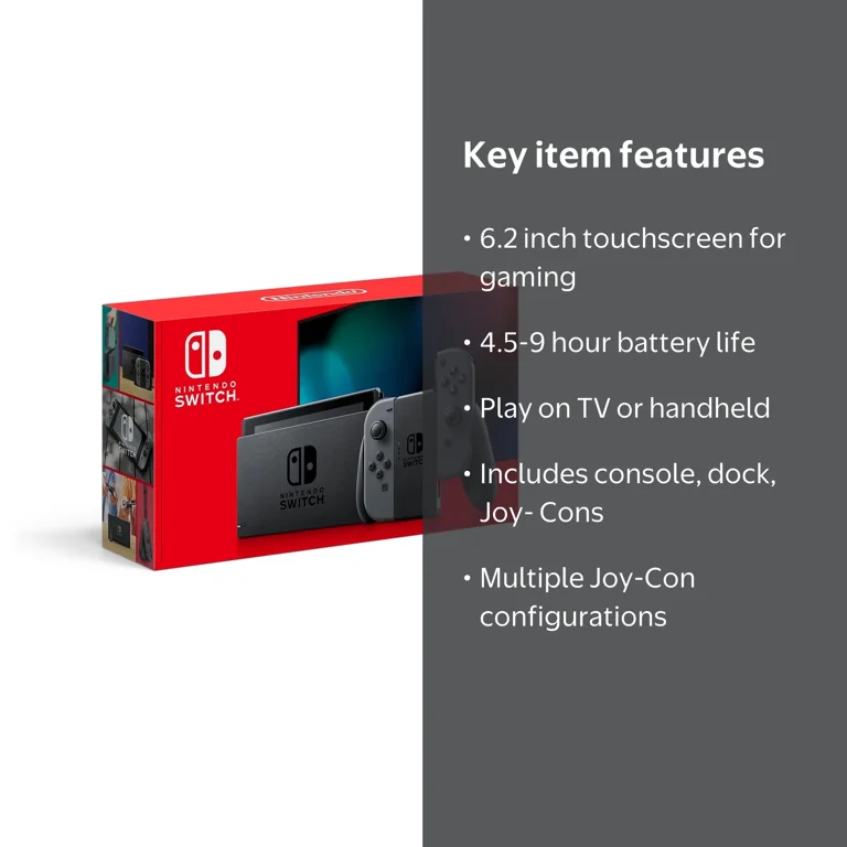 Nintendo Switch Console with Gray Joy-Con -(Japan Version