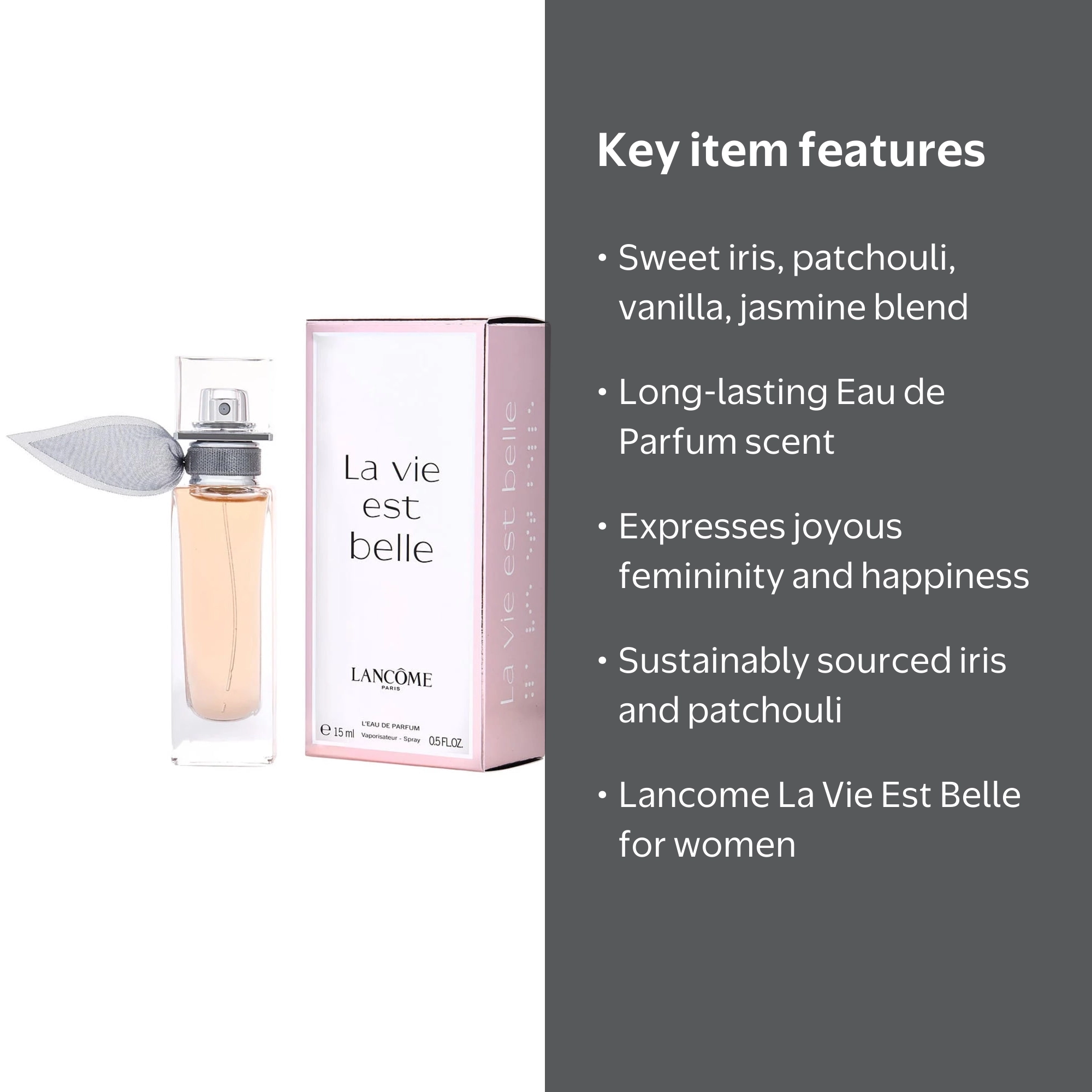 Lancome La Vie Est Belle EDP Spray for Women, 0.5 oz Floral