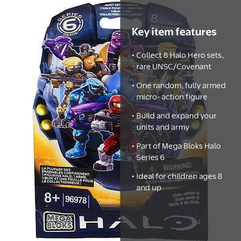 Mega Bloks Halo Series 6 Minifigure Mystery Pack, 1 Random Figure