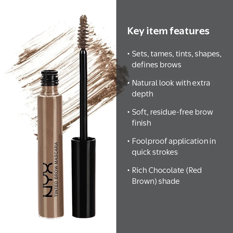 NYX Professional Makeup Tinted Brow Mascara, Chocolate, Natural