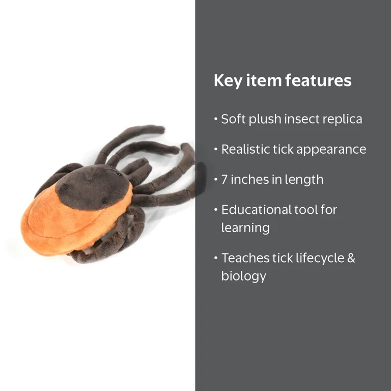 Tick Plush Toy, Plushy Stuffed Insect, Soft Pillow, Educational
