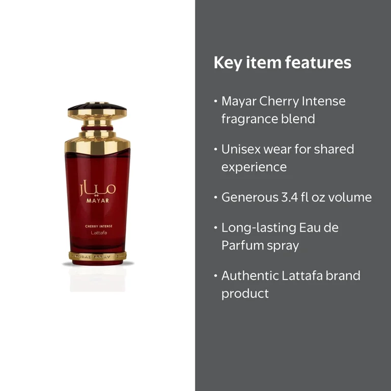 Lattafa Mayar Cherry Intense EDP Perfume, 3.4 oz, Long Lasting