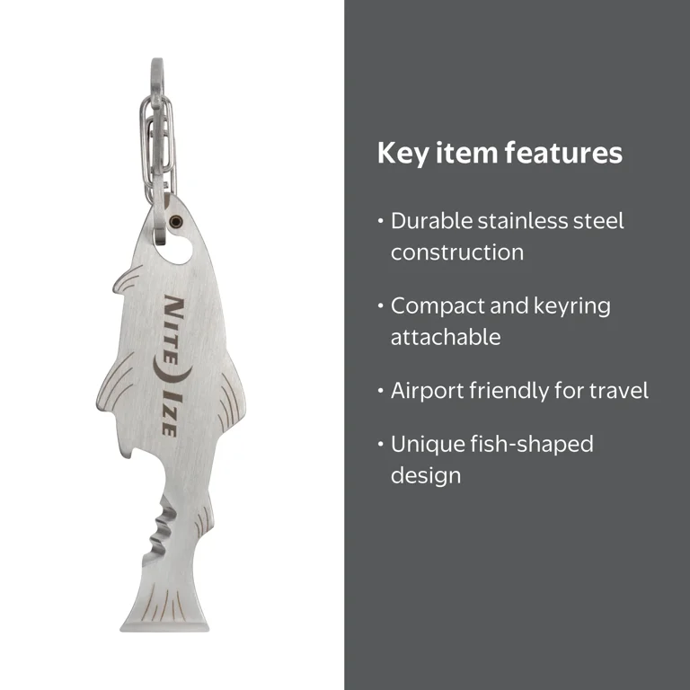 Nite Ize DoohicKey FishKey Key Tool Fish-Shaped Multi Tool with