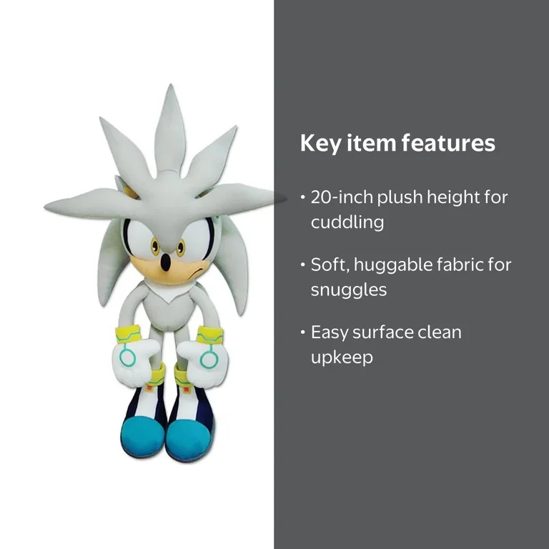 Sonic The Hedgehog Silver 20'' - Stuffed Animal Toy by GE