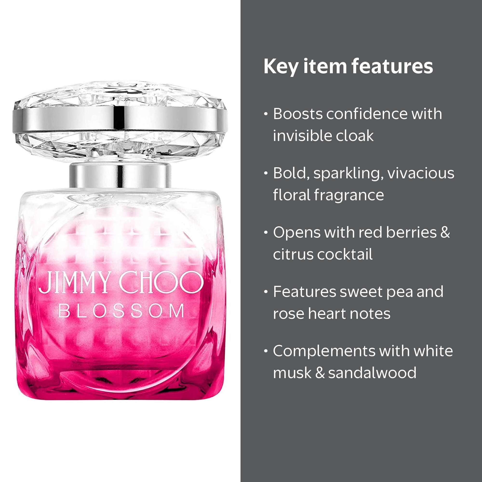 Jimmy Choo Blossom Eau de Parfum Spray, 3.3 oz, 100 ml, Feminine