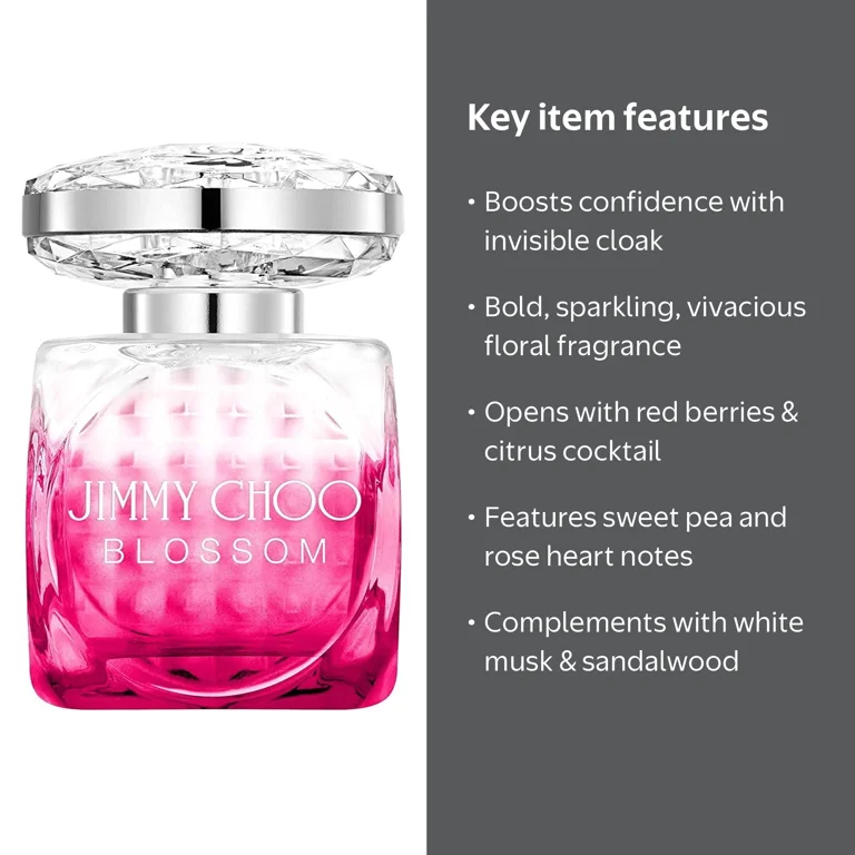Jimmy Choo Blossom Eau de Parfum Spray, 3.3 oz, 100 ml, Feminine