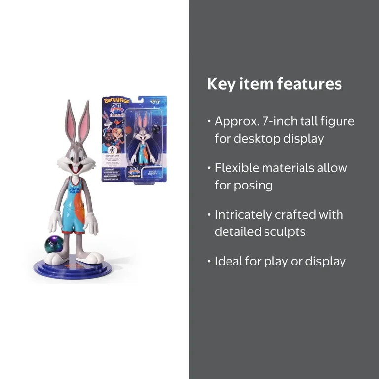 Space Jam BendyFigs Bugs Bunny 3pk Action Figures, 7 inch