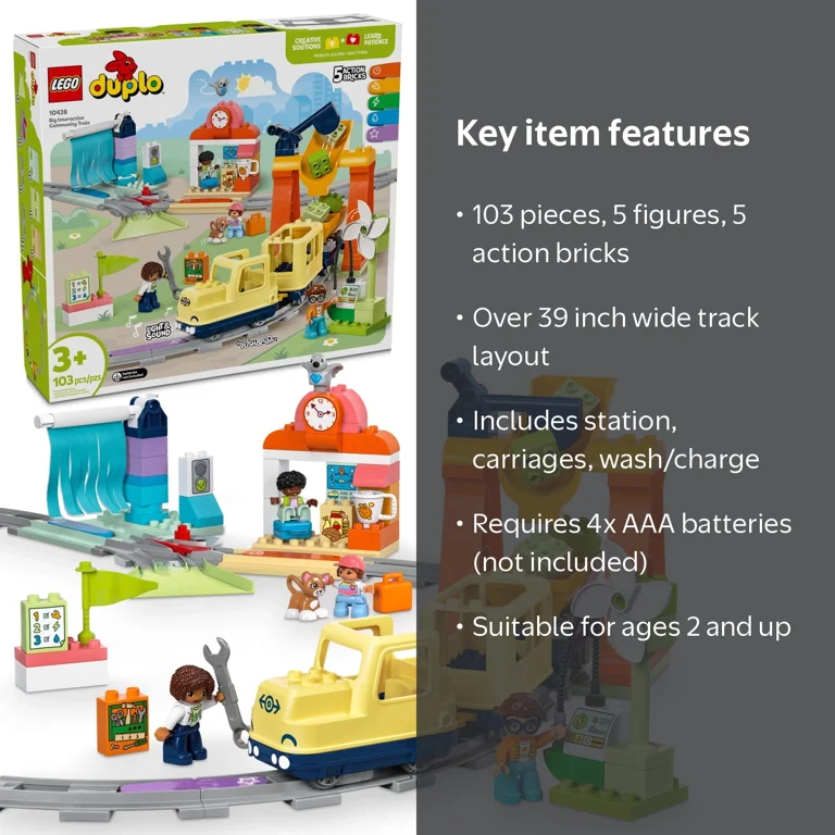 LEGO DUPLO Town Big Interactive Community Train Set, 10428, 103