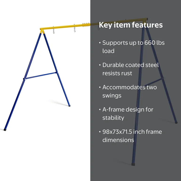 Gymax, Heavy-Duty Metal Swing Frame, 660 lbs Capacity, Extra Large