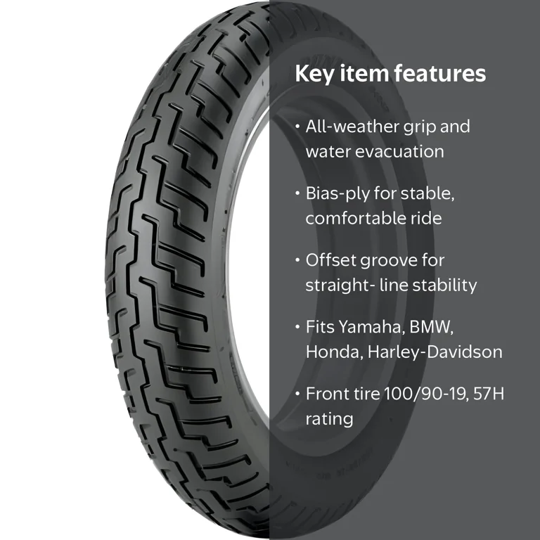 Dunlop, Motorcycle Tire, 100/90-19 (57H), Black Wall - Walmart.com