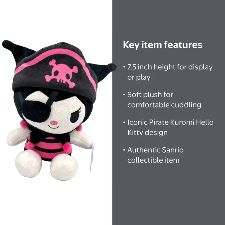 Pirate Kuromi Hello Kitty Plush Toy 7.5 inch Sanrio - Walmart.com