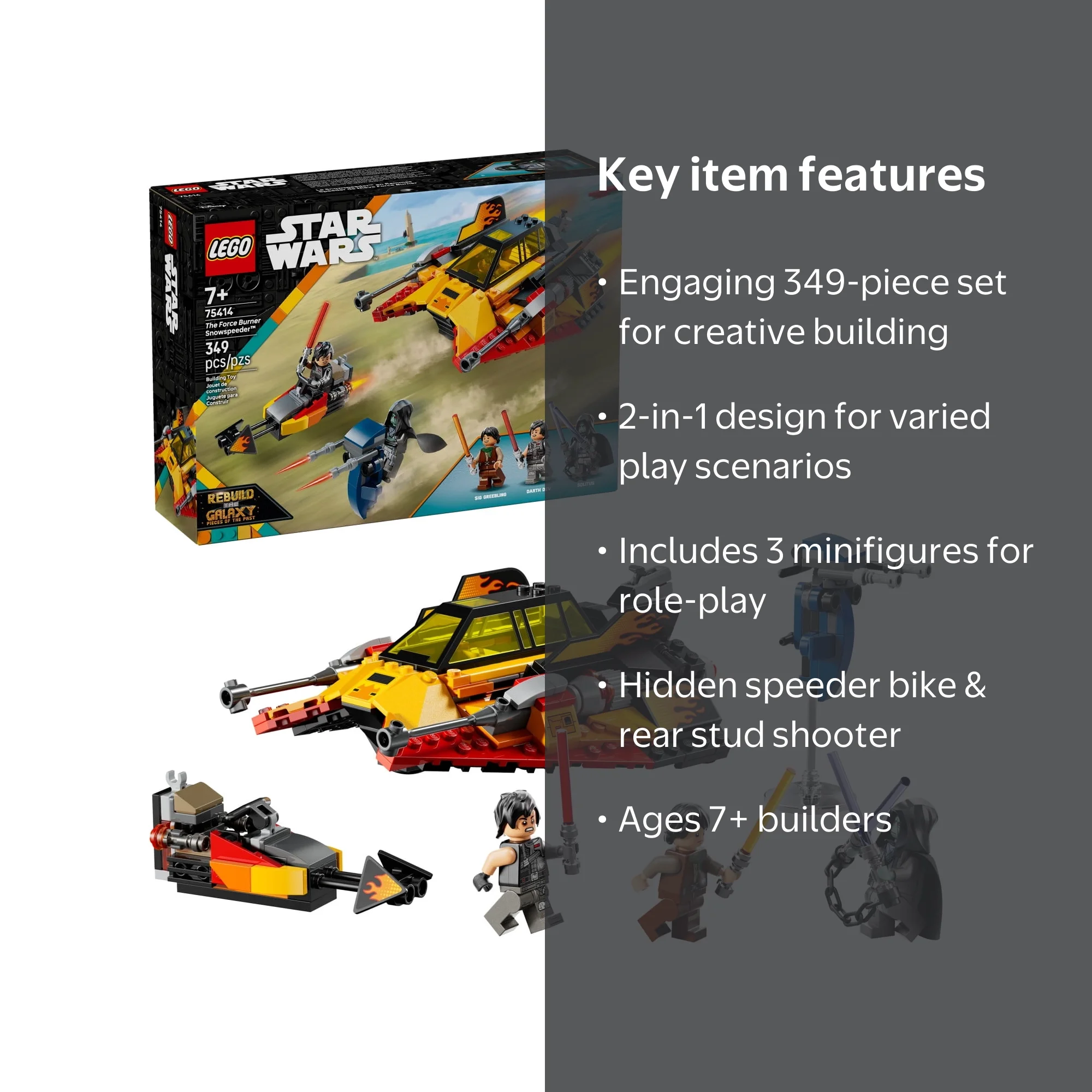 LEGO Star Wars Rebuild The Galaxy Snowspeeder 75414, 349 pieces