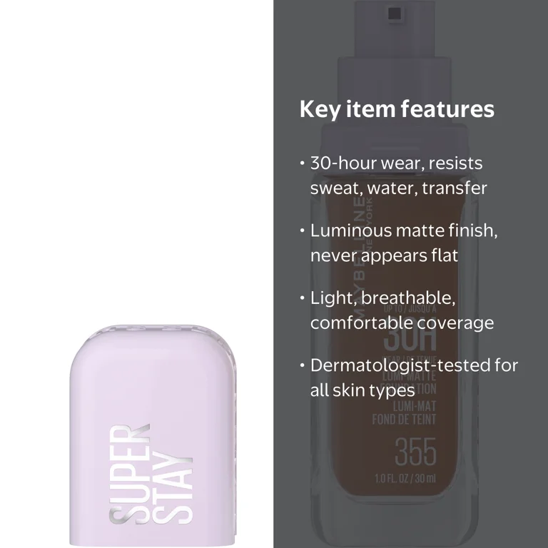Maybelline Super Stay Lumi Matte Foundation 355 Longwear Full