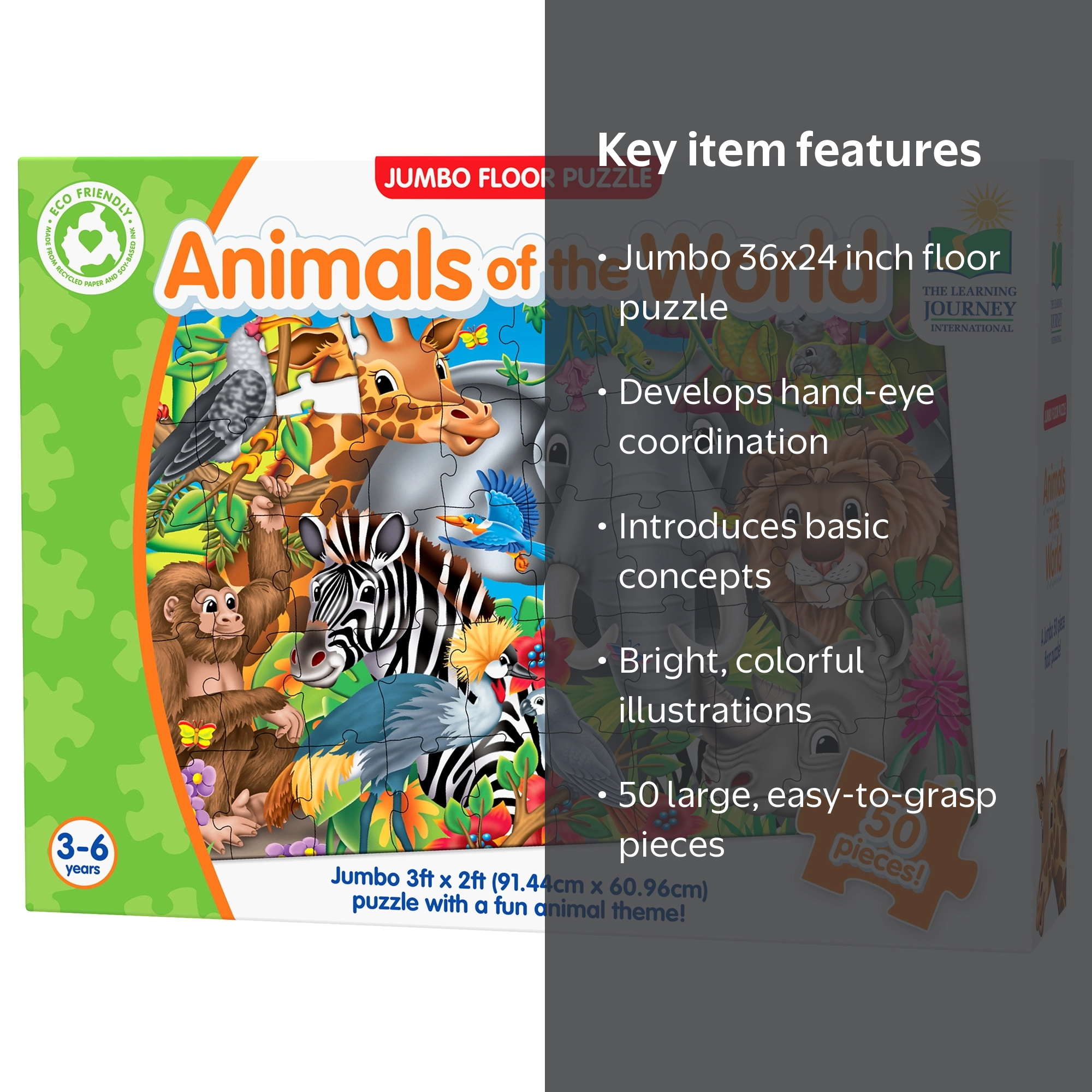 The Learning Journey Jumbo Floor Puzzle - Animals of the World: 50